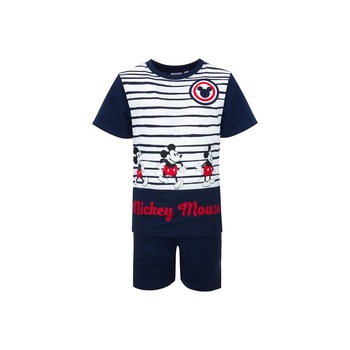 Set pijama tricou si pantaloni scurti, Mickey, bleumarin Set pijama tricou si pantaloni scurti, Mickey, bleumarin
