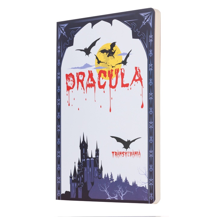 Agenda nedatata, Magnetella, foi albe - veline, 14,9 x 21 cm, 80 file, Dracula