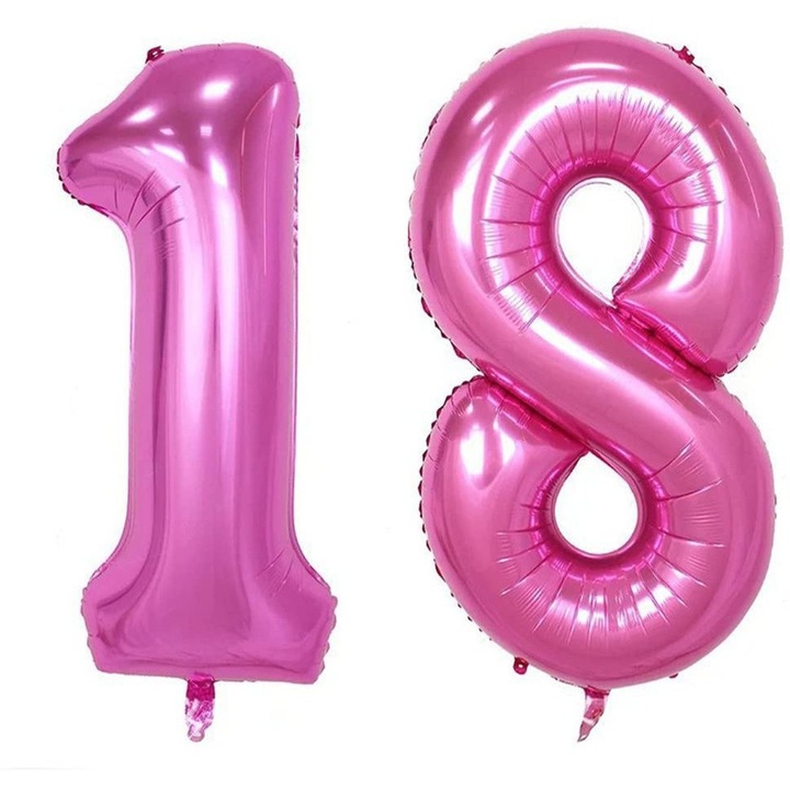 Set 2 baloane folie, ESB, Roz, aniversare 18 ani, 105 cm