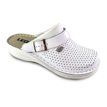 Saboti medicali, ortopedici, Leon V202, culoarea alb, marimea 39 Saboti medicali, ortopedici, Leon V202, culoarea alb, marimea 39