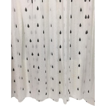 Perdea alba 1000x245cm brodata in picaturi de ploaie alb cu negru, cu rejansa by Liz Line - RD13810 Perdea alba 1000x245cm brodata in picaturi de ploaie alb cu negru, cu rejansa by Liz Line - RD13810