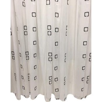 Perdea alba 200x245cm, cu broderie alba si neagra, cu rejansa by Liz Line - RD1362 Perdea alba 200x245cm, cu broderie alba si neagra, cu rejansa by Liz Line - RD1362