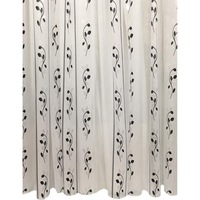 Perdea alba 200x245cm cu broderie alb cu negru, cu rejansa by Liz Line - RD1372