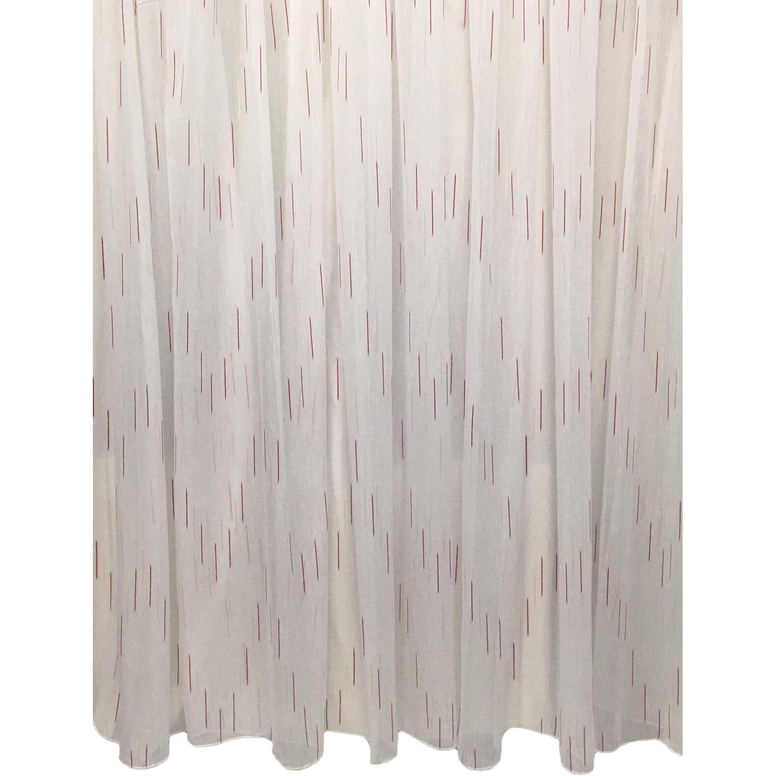 Perdea alba 1000x245cm joc de linii rosii si albe, cu rejansa by Liz Line - RD14410