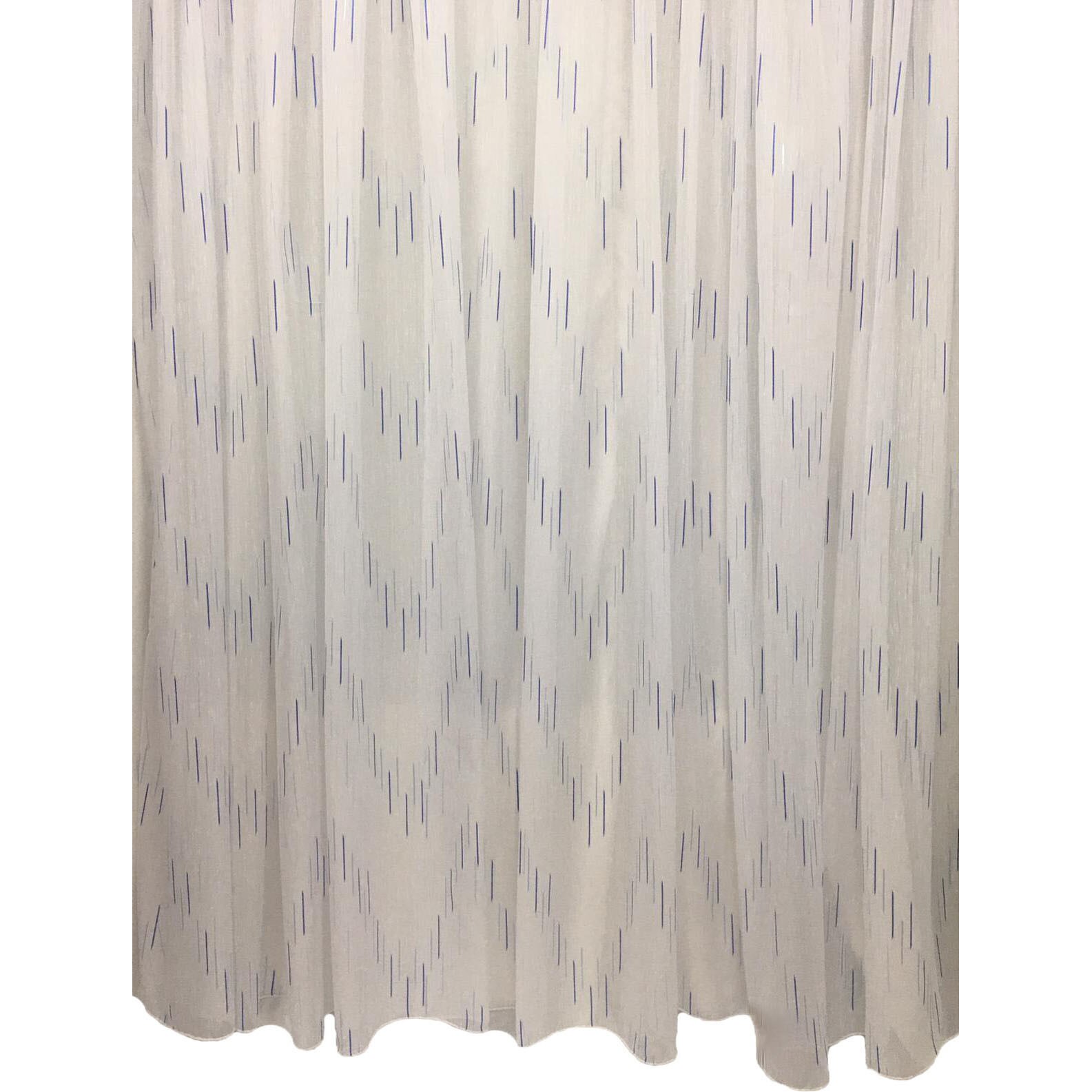 Perdea alba 900x245cm joc de linii in doua nuante de albastru, cu rejansa by Liz Line - RD1429