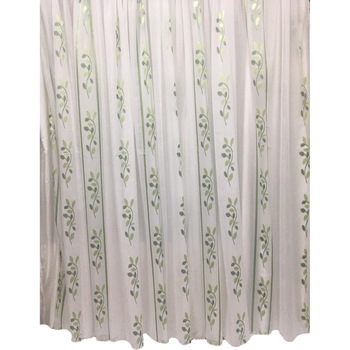 Perdea alba 200x245cm brodata cu frunze de maslin in doua nuante de verde, cu rejansa by Liz Line - RD1392 Perdea alba 200x245cm brodata cu frunze de maslin in doua nuante de verde, cu rejansa by Liz Line - RD1392