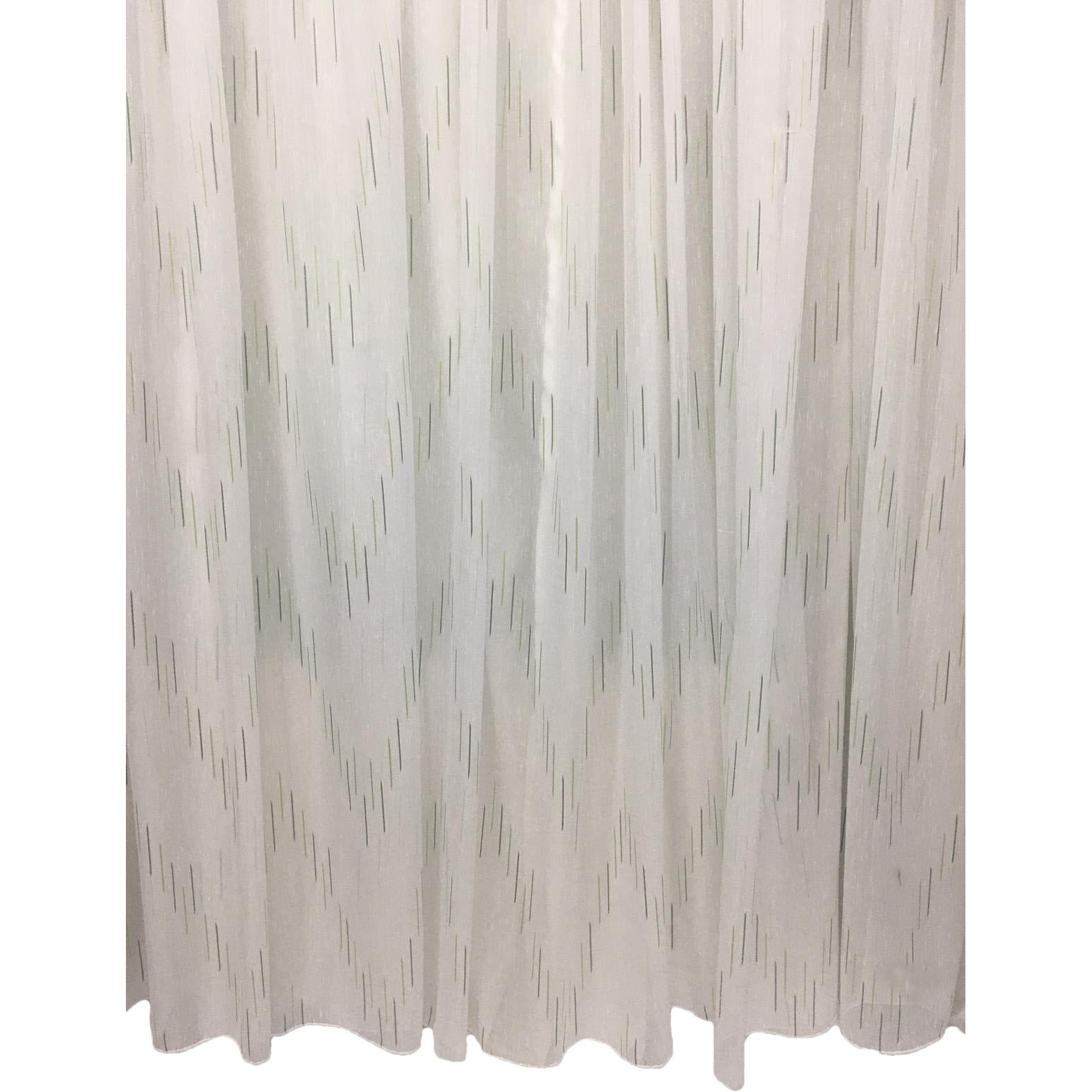 Perdea alba 600x245cm joc de linii in doua nuante de verde, cu rejansa by Liz Line - RD1436