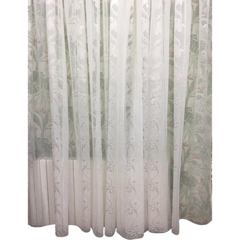 Perdea alba 800x245 cm brodata cu ghirlanda alba, cu rejansa by Liz Line - RD1408M Perdea alba 800x245 cm brodata cu ghirlanda alba, cu rejansa by Liz Line - RD1408M
