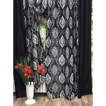 Set draperie, bicolora, 200x245cm negru si gri black-out by Liz Line - DP922