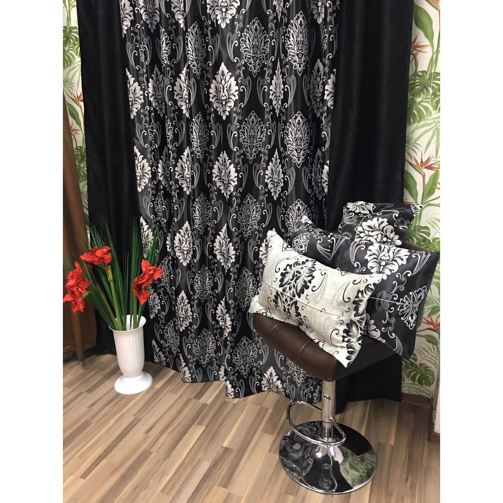 Set draperie, 250x245cm bicolora, negru si gri black-out by Liz Line - DP9225