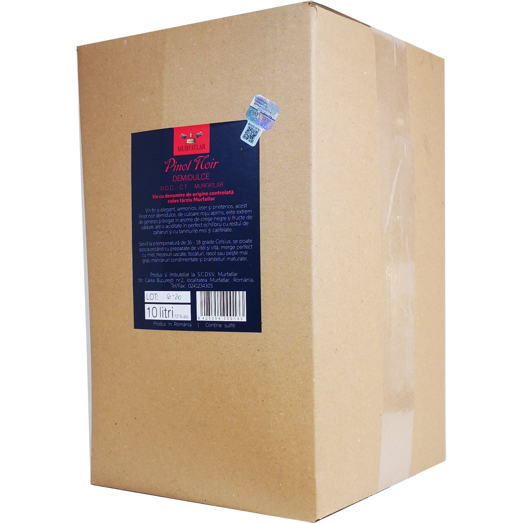 Vin rosu demidulce Pinot Noir, Statiunea Murfatlar, DOC - 10L