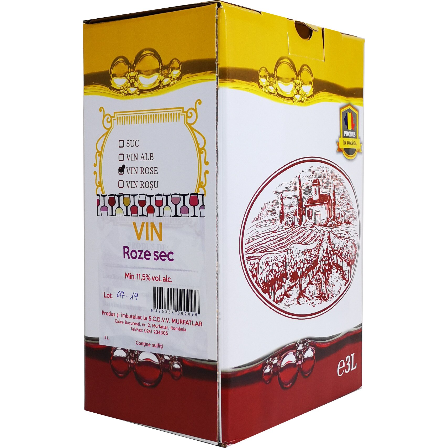 Vin roze sec, Statiunea Murfatlar, BIB 3L