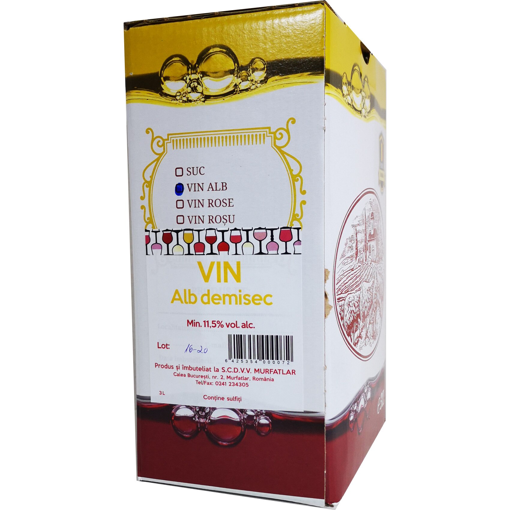 Vin alb demisec, Statiunea Murfatlar, BIB 3L