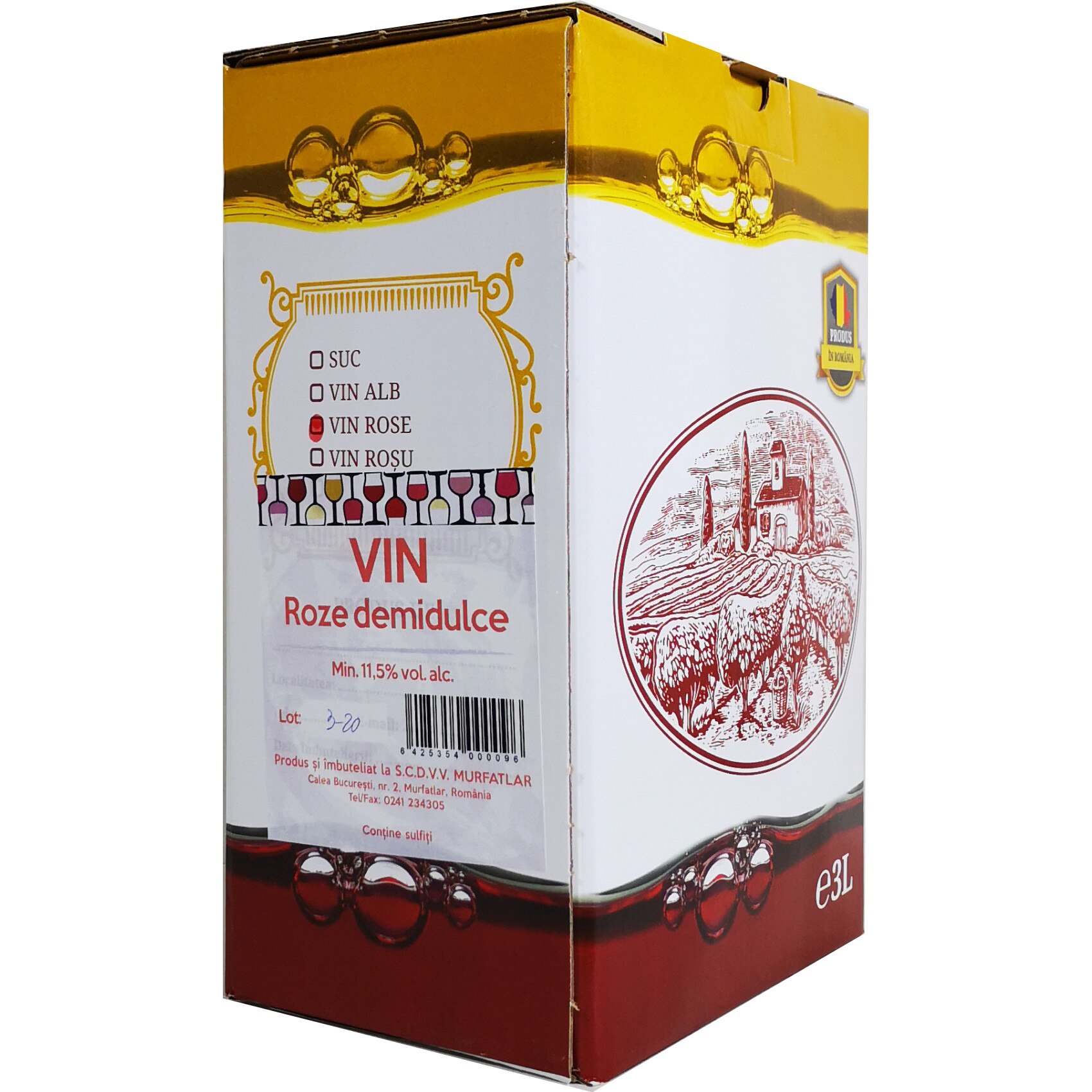 Vin roze demidulce, Statiunea Murfatlar, BIB 3L