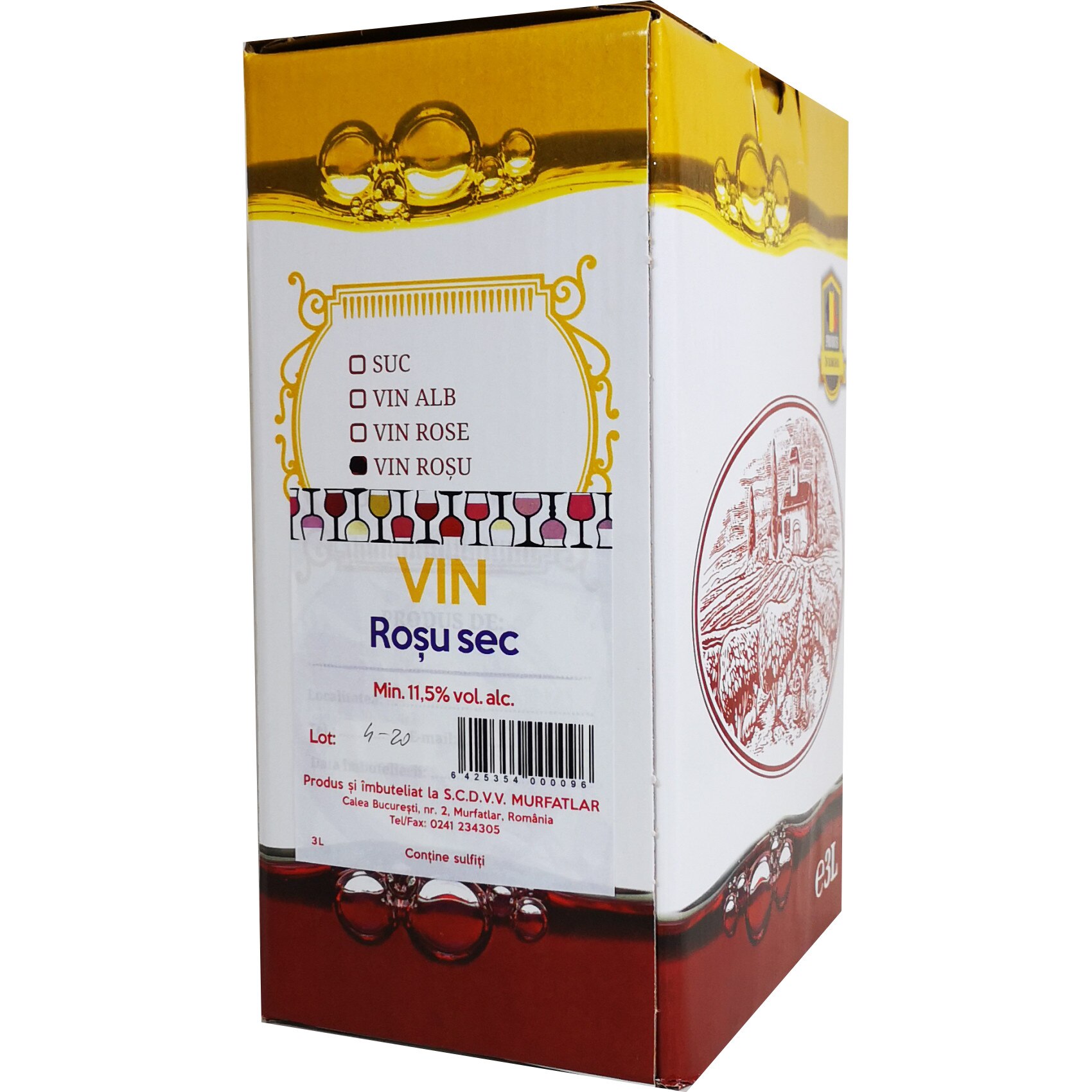 Vin rosu sec, Statiunea Murfatlar, BIB 3L