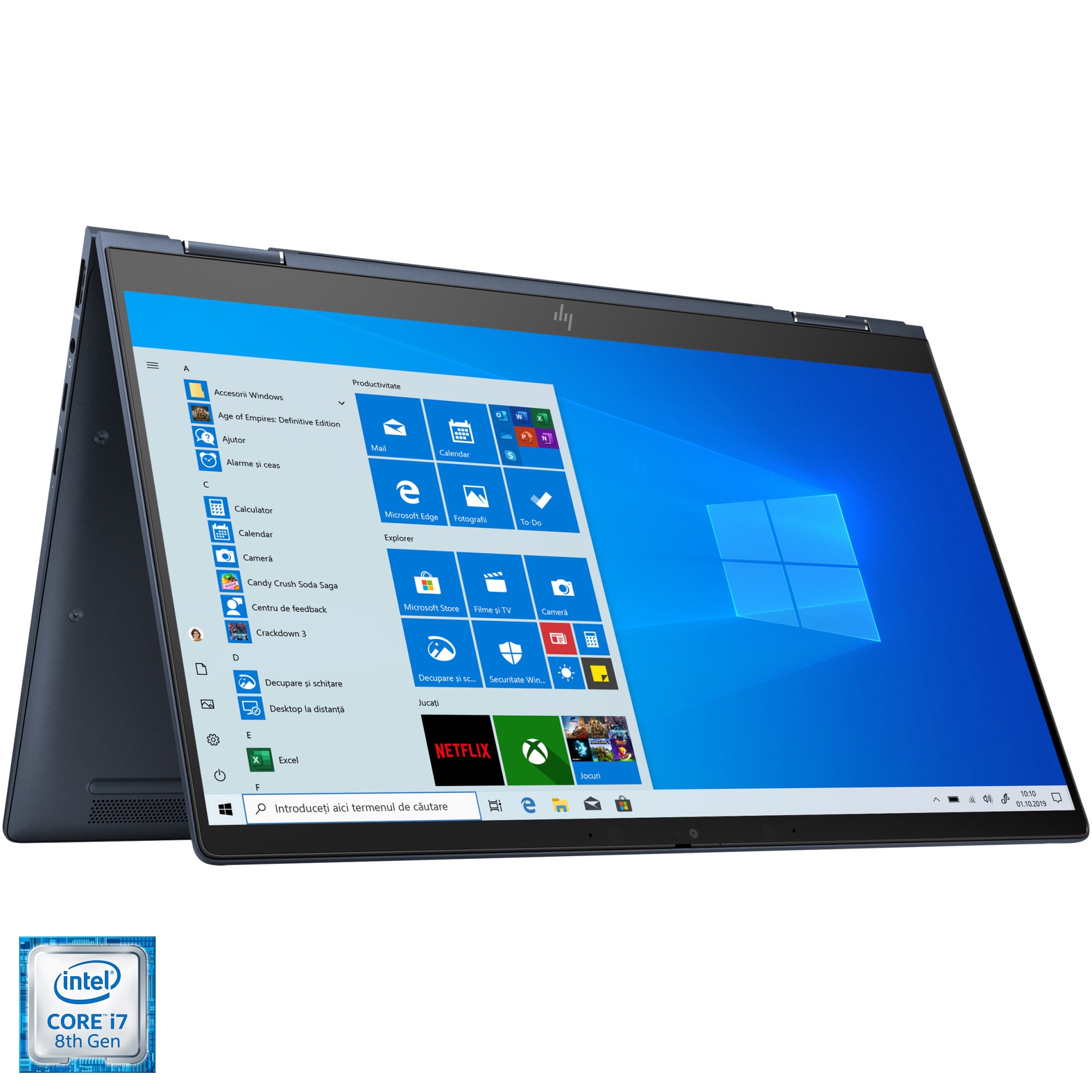 Laptop 2 in 1 HP Elite Dragonfly cu procesor Intel® Core™ i7-8665U pana la 4.80 GHz, 13.3