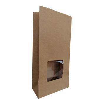 Punga stand up din hartie natur , cu fereastra, 12x6x25 cm, 50 buc/set Punga stand up din hartie natur , cu fereastra, 12x6x25 cm, 50 buc/set