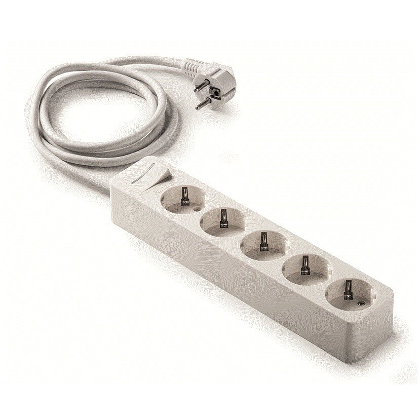 Prelungitor 5 prize shucko Famatel 230V 16A cablu 3X1,5mmp 1,5m cu intrerupator luminos.