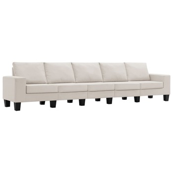 Canapea tapitata cu 5 locuri vidaXL, Tesatura, 310 x 70 x 75 cm Crem Canapea tapitata cu 5 locuri vidaXL, Tesatura, 310 x 70 x 75 cm Crem