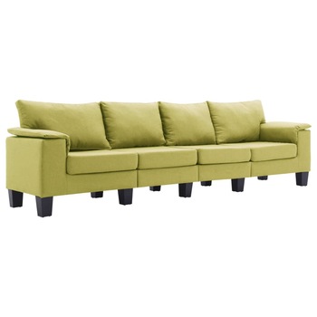 Canapea cu 4 locuri, vidaXL, 254 x 70 x 75 cm, Poliester, Verde