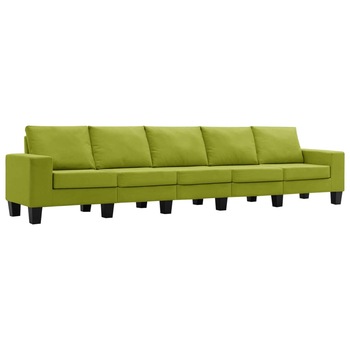 Canapea cu 5 locuri, vidaXL, 310 x 70 x 75 cm, Textil, Verde
