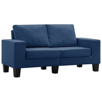 Canapea cu 2 locuri, vidaXL, 145 x 70 x 75 cm, Textil, Albastru
