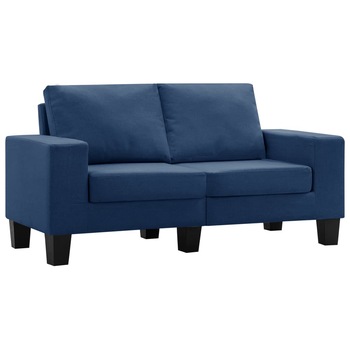 Canapea cu 2 locuri, vidaXL, 145 x 70 x 75 cm, Textil, Albastru Canapea cu 2 locuri, vidaXL, 145 x 70 x 75 cm, Textil, Albastru