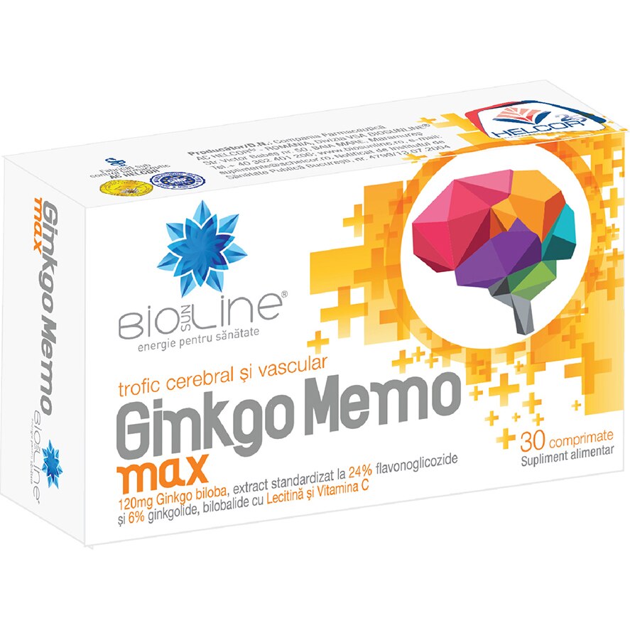Supliment alimentar Ginkgo Memo Max, BioSunLine, 30 comprimate