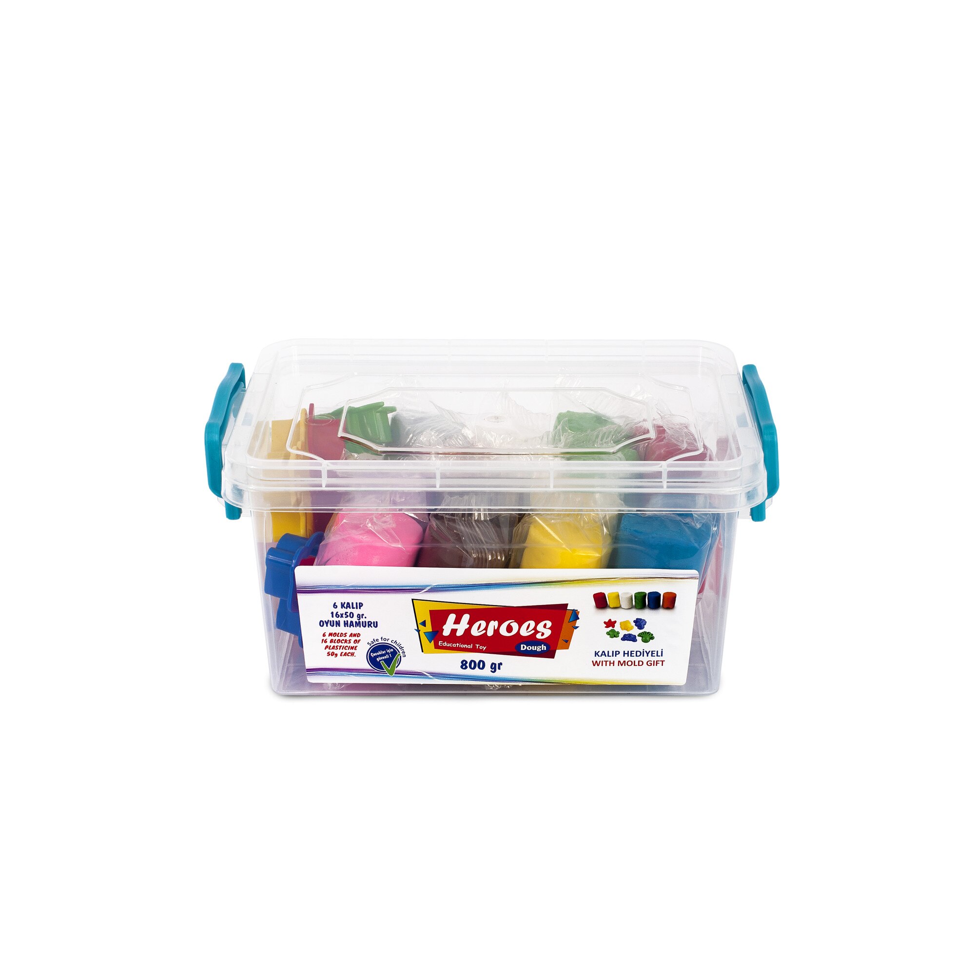 Set creativ 16 buc, plastilina modelatoare si accesorii in cutie-Heroes