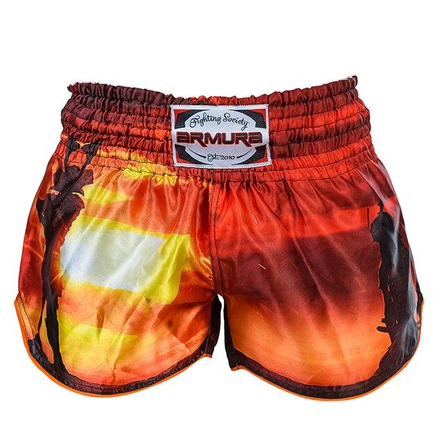 Sort de kickboxing Armura Bushido 2.0, Portocaliu/Negru