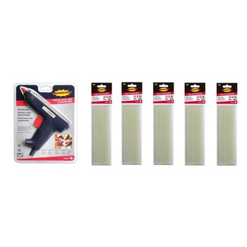 Pachet pistol termic si batoane de silicon Sipertite- 1Buc Pistol termic Maxi pentru lipit la cald, Supertite+ 5Buc Baton de silicon pentru pistol de lipit la cald albe 20cm*7mm,8buc/set Pachet pistol termic si batoane de silicon Sipertite- 1Buc Pistol termic Maxi pentru lipit la cald, Supertite+ 5Buc Baton de silicon pentru pistol de lipit la cald albe 20cm*7mm,8buc/set