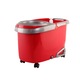Set curatenie Kring AMBER, galeata cu centrifuga inox turbo, maner telescopic si mop rotativ + rezerva mop, Rosu