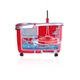 Set curatenie Kring AMBER, galeata cu centrifuga inox turbo, maner telescopic si mop rotativ + rezerva mop, Rosu