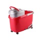 Set curatenie Kring AMBER, galeata cu centrifuga inox turbo, maner telescopic si mop rotativ + rezerva mop, Rosu