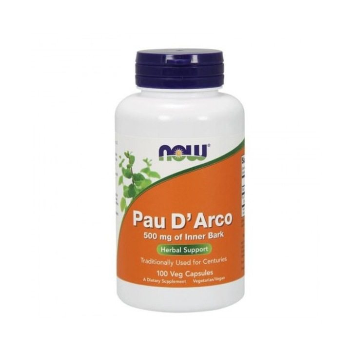 Хранителна добавка Now Food, Pau D'arco 500 Mg - 100 Капсули