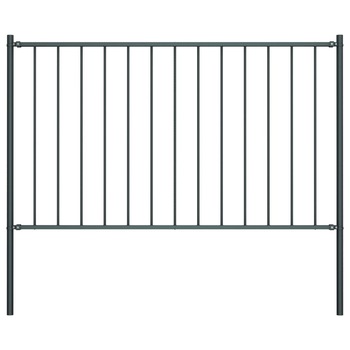 Set panou de gard cu stalpi, vidaXL, Otel vopsit electrostatic, 1.7 x 0,75 m, Gri Set panou de gard cu stalpi, vidaXL, Otel vopsit electrostatic, 1.7 x 0,75 m, Gri