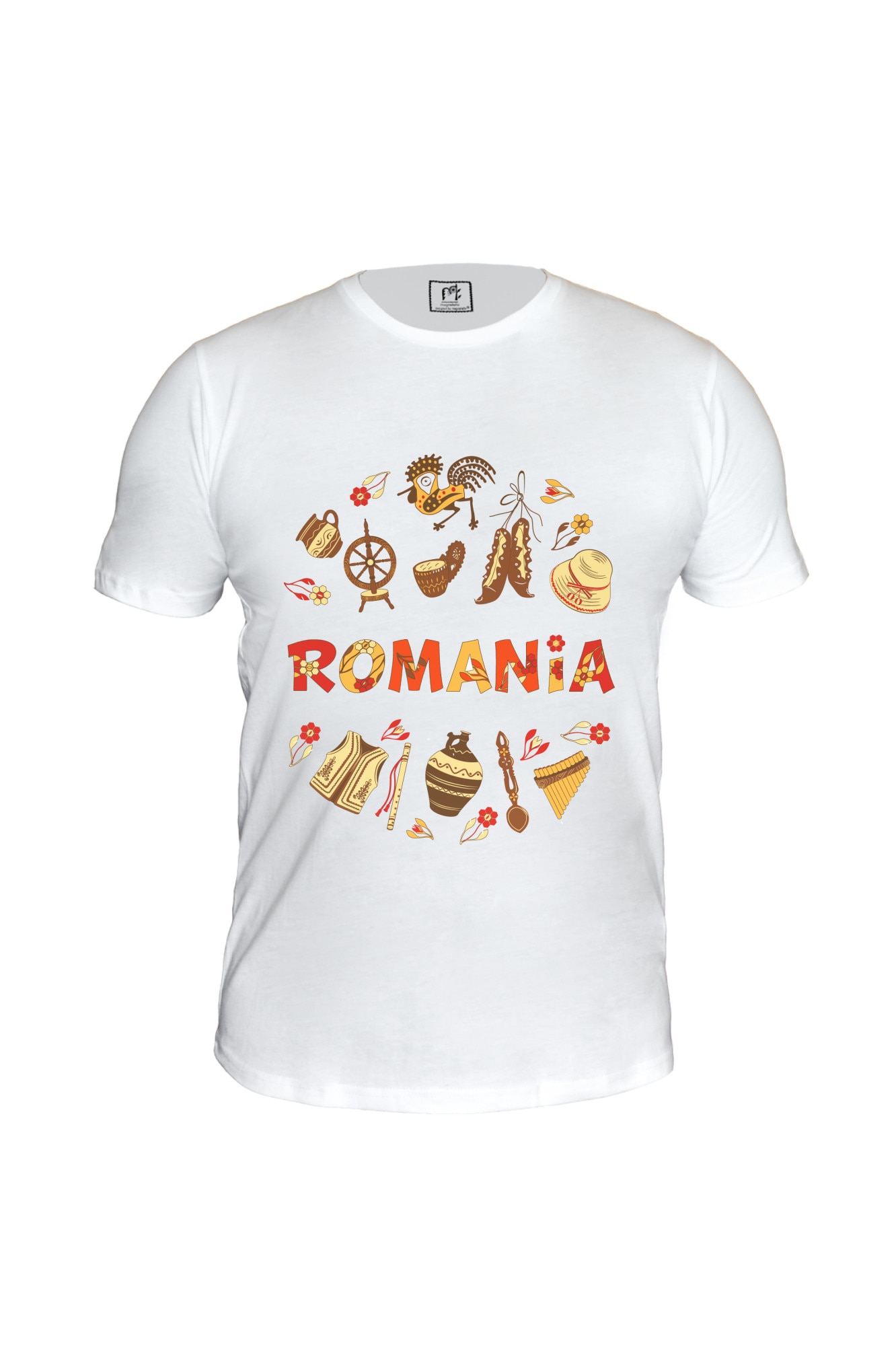 Tricou Unisex Motive traditionale, Alb