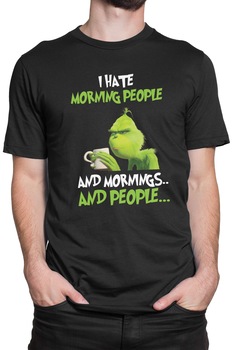 Tricou Barbat Grinch Morning, M INTL, Negru Tricou Barbat Grinch Morning, M INTL, Negru