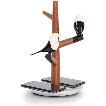 Lampa Ambientala iHunt cu Incarcare Wireless, Lemn inchis Lampa Ambientala iHunt cu Incarcare Wireless, Lemn inchis