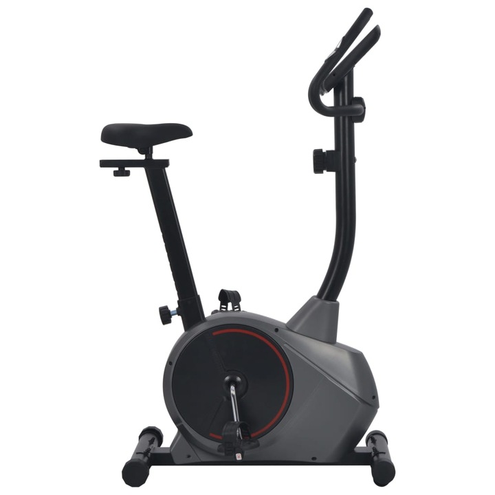 Bicicleta de fitness magnetica cu masurare puls, vidaXL, Metal, 91 x 49 x 126 cm, Gri