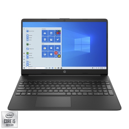 Laptop HP 15 15s-fq1012nq cu procesor Intel® Core™ i5-1035G1 pana la 3.60 GHz, 15.6", Full HD, 8GB, 256GB SSD, Intel UHD Graphic, Windows 10 Home, Jet Black
