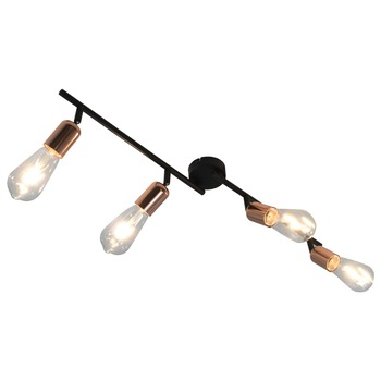 Lampa spot cu 4 directii, vidaXL, Metal, 60 x 8 x 25 cm, Negru/Aramiu Lampa spot cu 4 directii, vidaXL, Metal, 60 x 8 x 25 cm, Negru/Aramiu