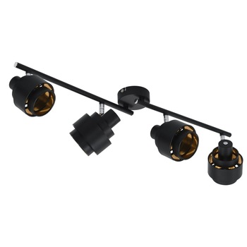 Spot luminos cu 4 directii, vidaXL, Otel, 74 x 10 x 15,5 cm, Negru Spot luminos cu 4 directii, vidaXL, Otel, 74 x 10 x 15,5 cm, Negru