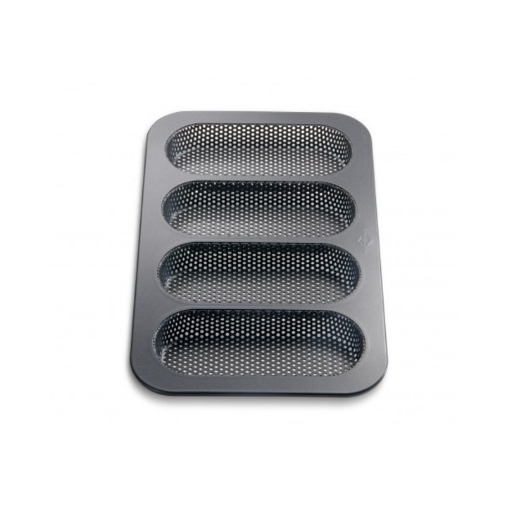 Tava 4 mini baghete neagra 22x35 cm