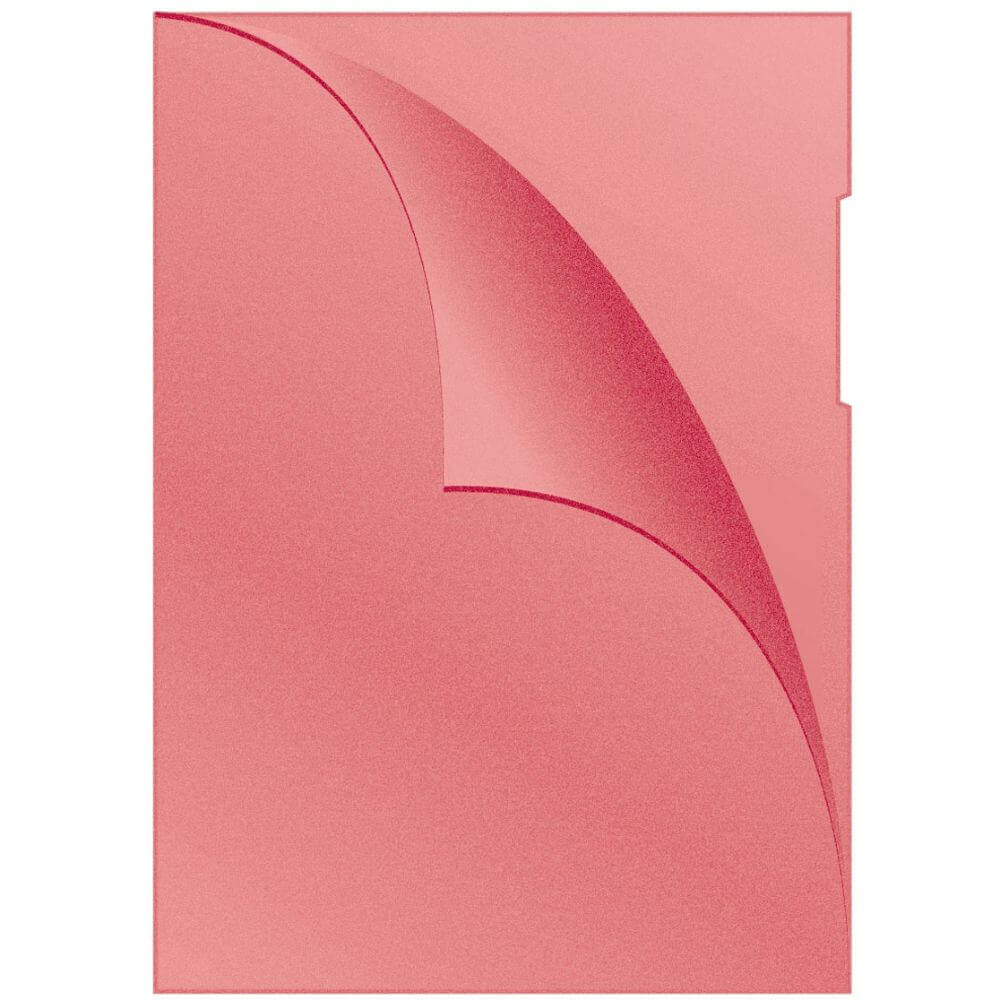 Set 100 Folii de Protectie A4 cu Deschidere Laterala, Tip Coaja Portocala, Culoare Rosie, 120 MIC, Folie Documente Q-CONNECT