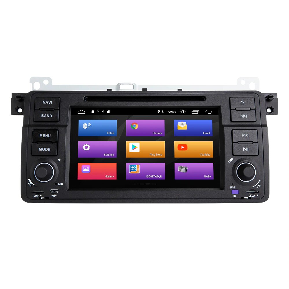 Navigatie Dedicata Android 9.0 GPS cu DVD-Player Pentru BMW Seria 3 E46, Procesor Quad-Core, Memorie 16GB Stocare + 2GB DDR3 RAM, DIsplay HD 7