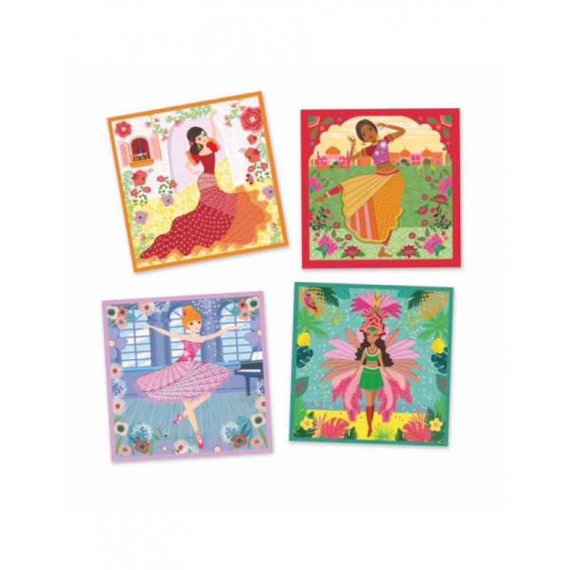 Set creatie cu hartie plisata Djeco - Dans