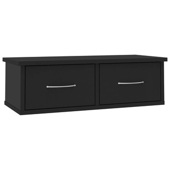 Dulap de perete cu 2 sertare vidaXL, PAL, 60 x 26 x 18.5 cm, Negru Dulap de perete cu 2 sertare vidaXL, PAL, 60 x 26 x 18.5 cm, Negru