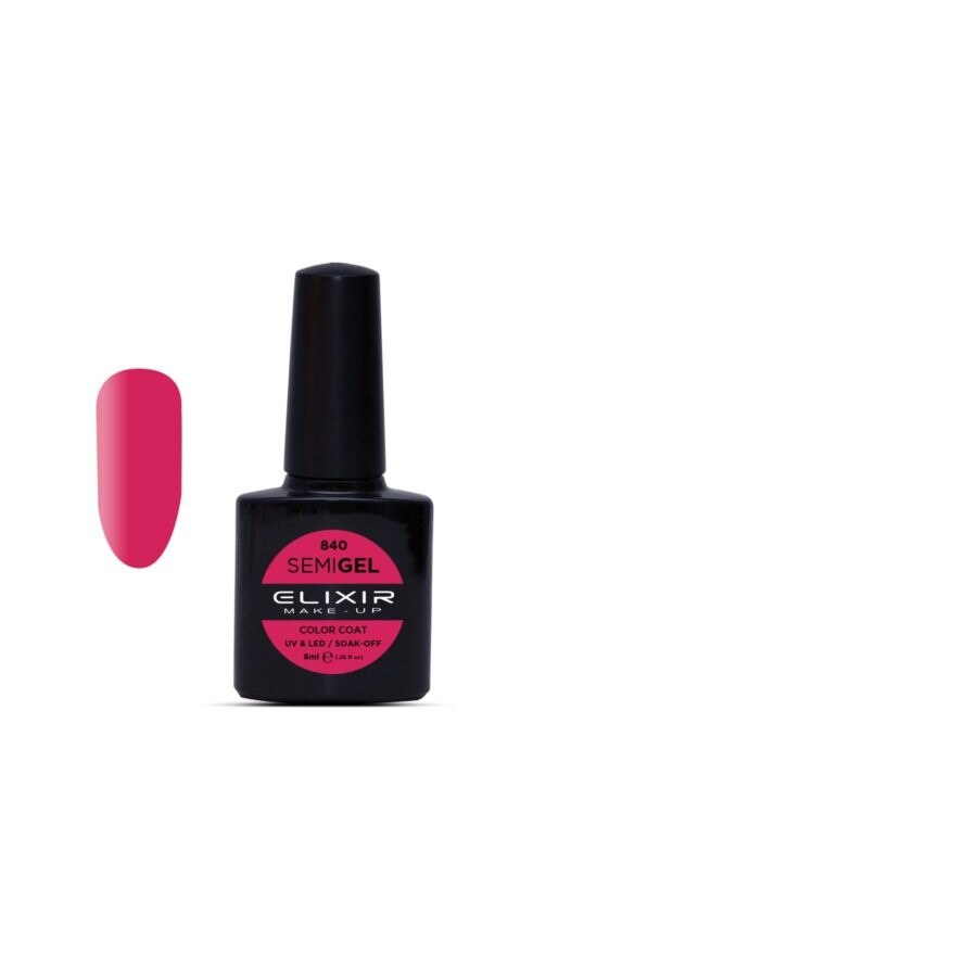 Полуперманентен лак за нокти, Elixir Make-Up, 840-малиново розово - eMAG.bg