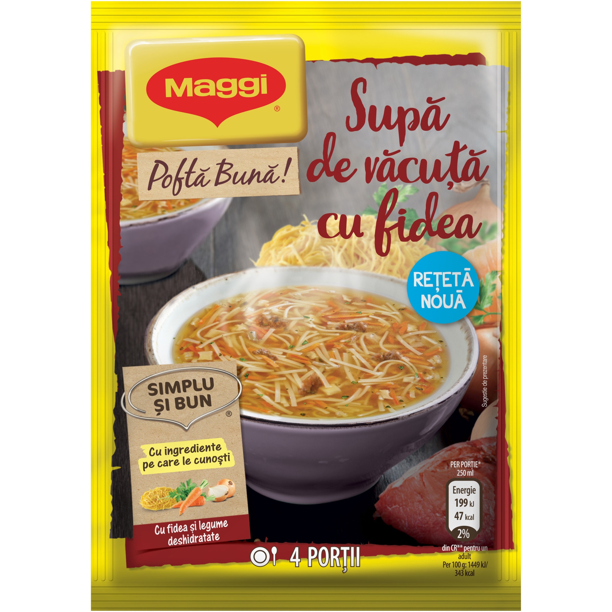 Supa de vacuta cu fidea Maggi, 49g